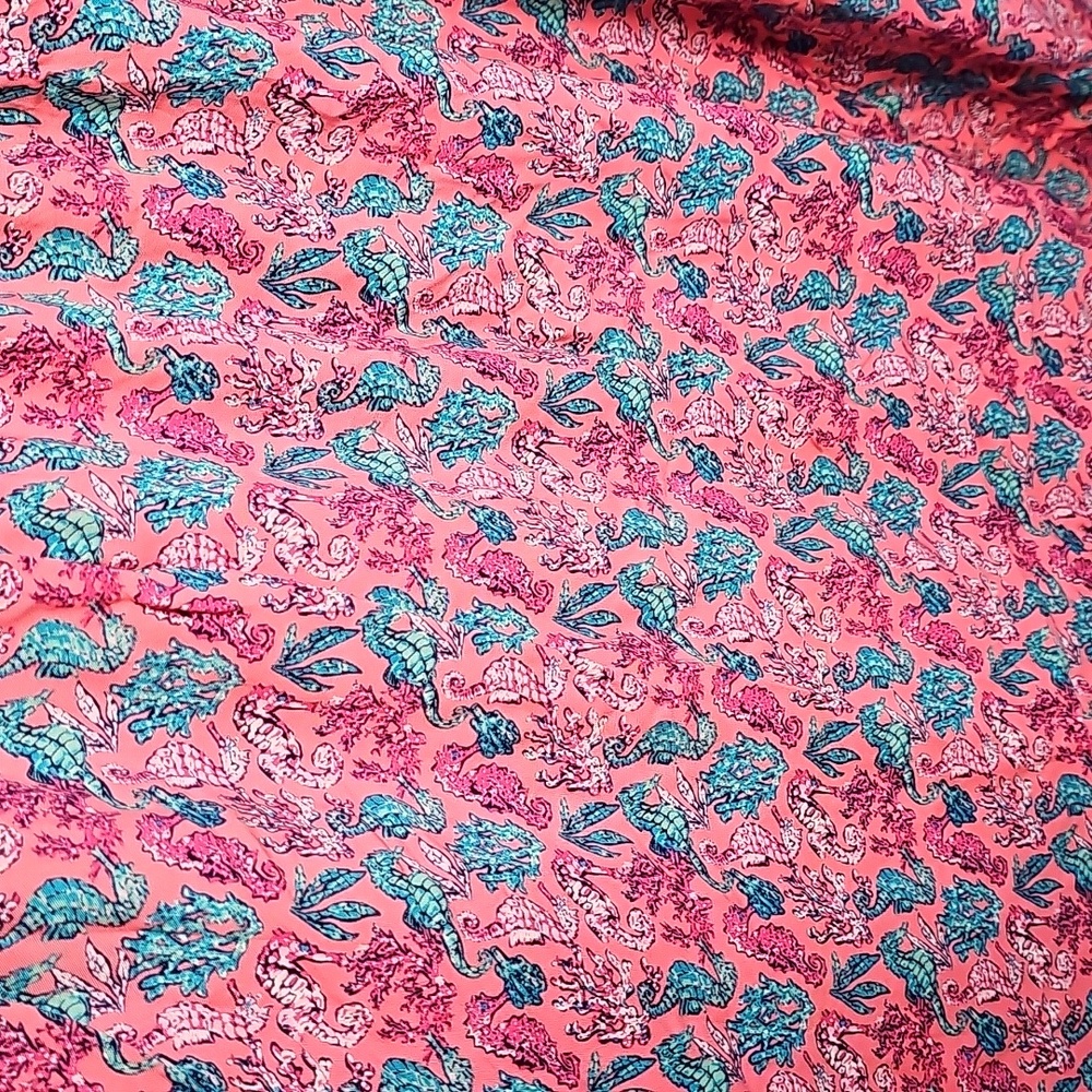 Simply Southern sm Pink and Blue Ocean Seahorse Pattern Maxi Dress - Picture 8 of 14